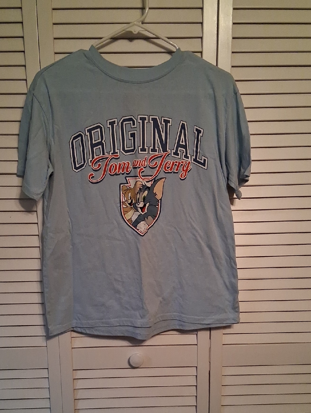 Women's Light Blue Graphic Tee - Original Tom And Jerry